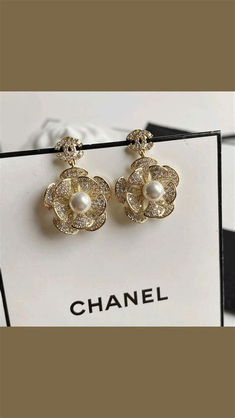 chanel camellia studs|chanel 1.5 camellia diamond.